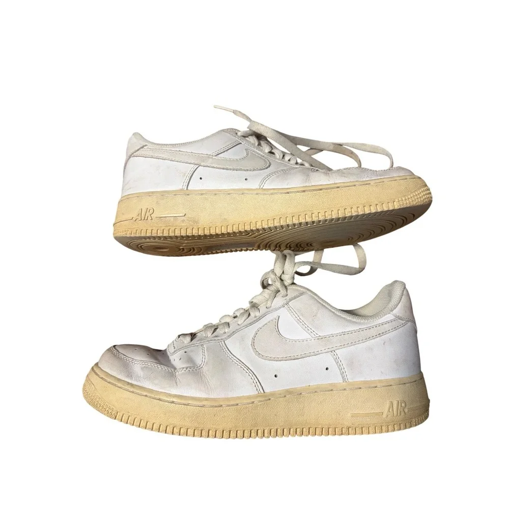 Nike Air Force 1‎ Low White White Leather Sneakers 315115-112 Mens 8 Womens 9.5